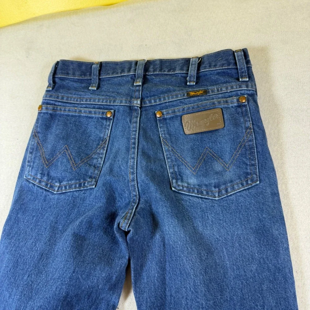 Wrangler Cowboy Cut Slim Fit Blue Jeans Mens 28x32 Straight Leg Western Denim